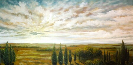 'Under The Tuscan Sky' commission 2'x4'