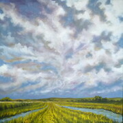 30"x30"  Two Rivers Under Moving Sky